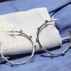Authentic Kendra Scott Haven Heart Silver Hoop Earrings
